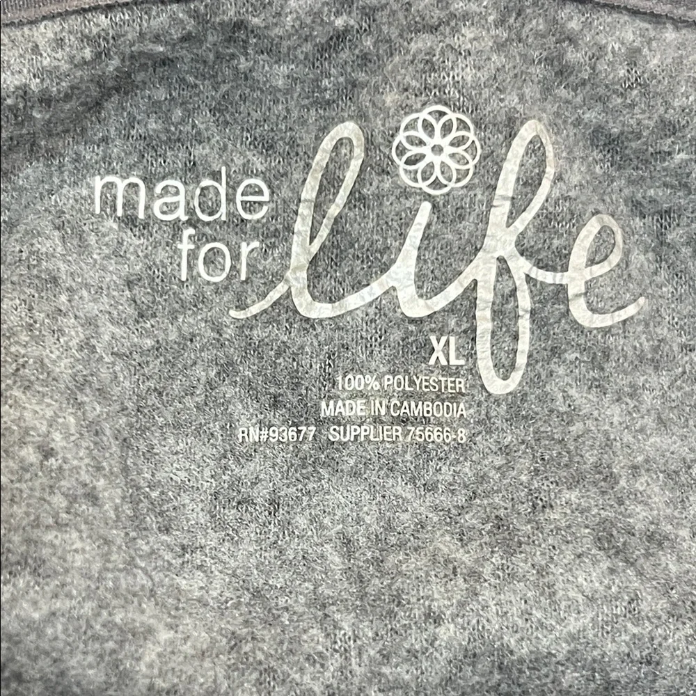 Made for Life Gray Fleece Quarter Zip Up Pullover - Picture 2 of 16